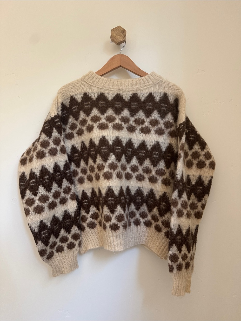 Cream & Brown Vintage Icelandic Sweater